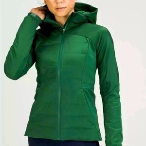 Lululemon DOWN FOR IT ALL Jacket—Everglade Green (rare color), Sz. 6.